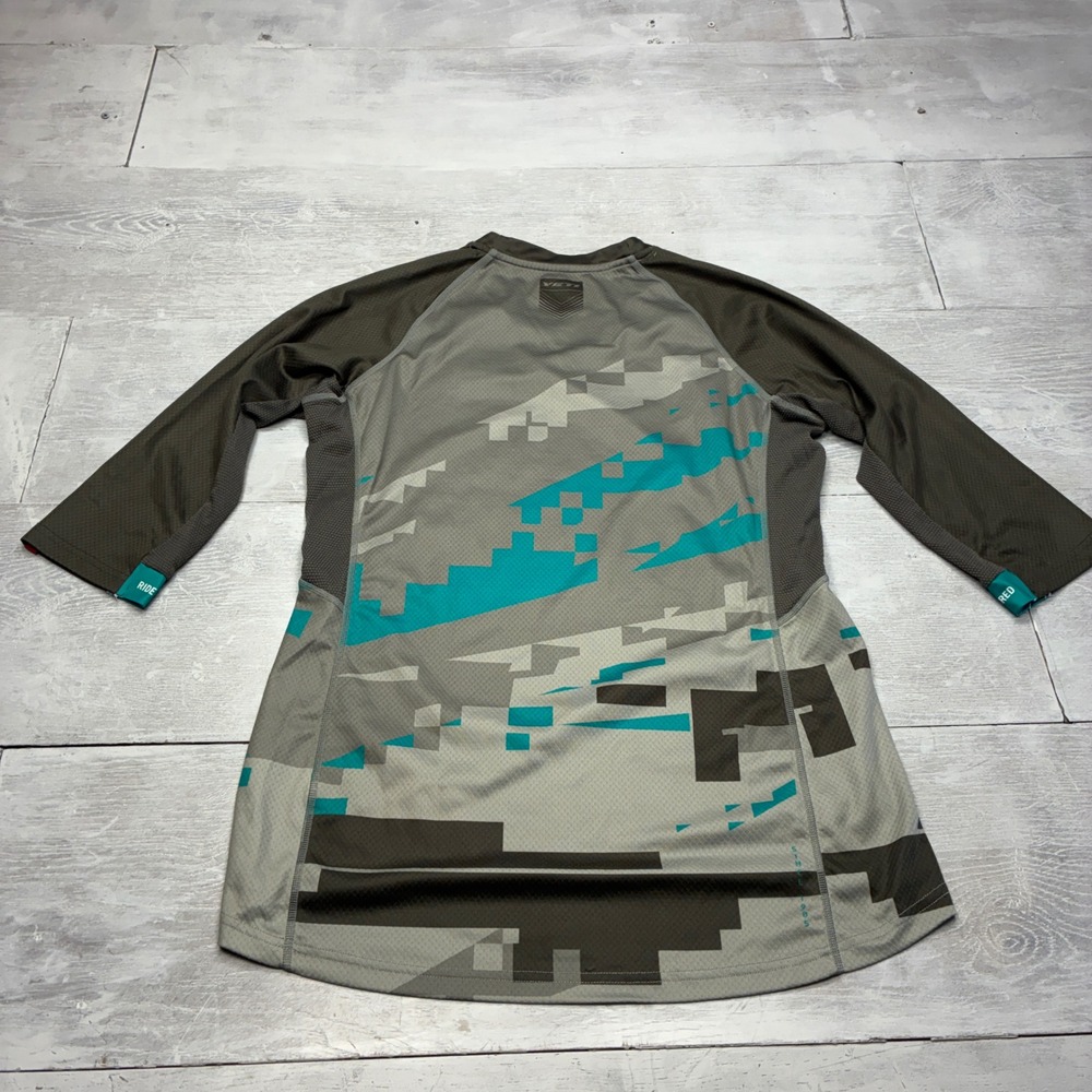 Yeti Beti Mountain Bike Jersey Womens XL Grey Teal 3/4 Sleeve MTB Cycling Top - Picture 4 of 8